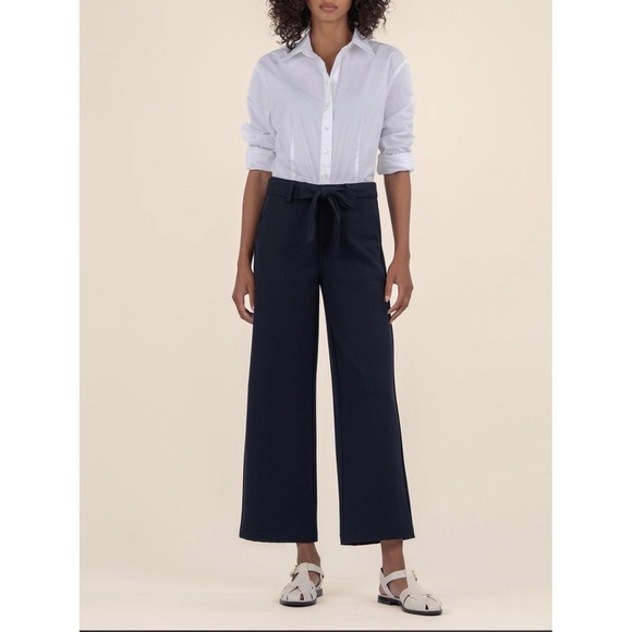 Kut from the Kloth Pants - Kut from the Kloth Rhianna Belted Elastic Back Wide Leg Pleated Tie Waist  Sz 2